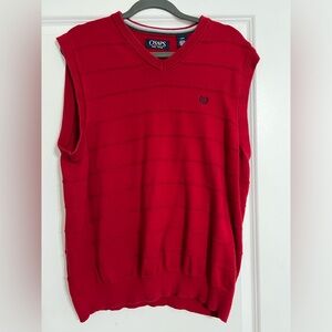 Chaps red sweater vest